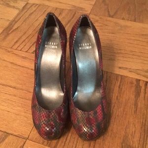 Stuart weitzman designer snake skin pumps